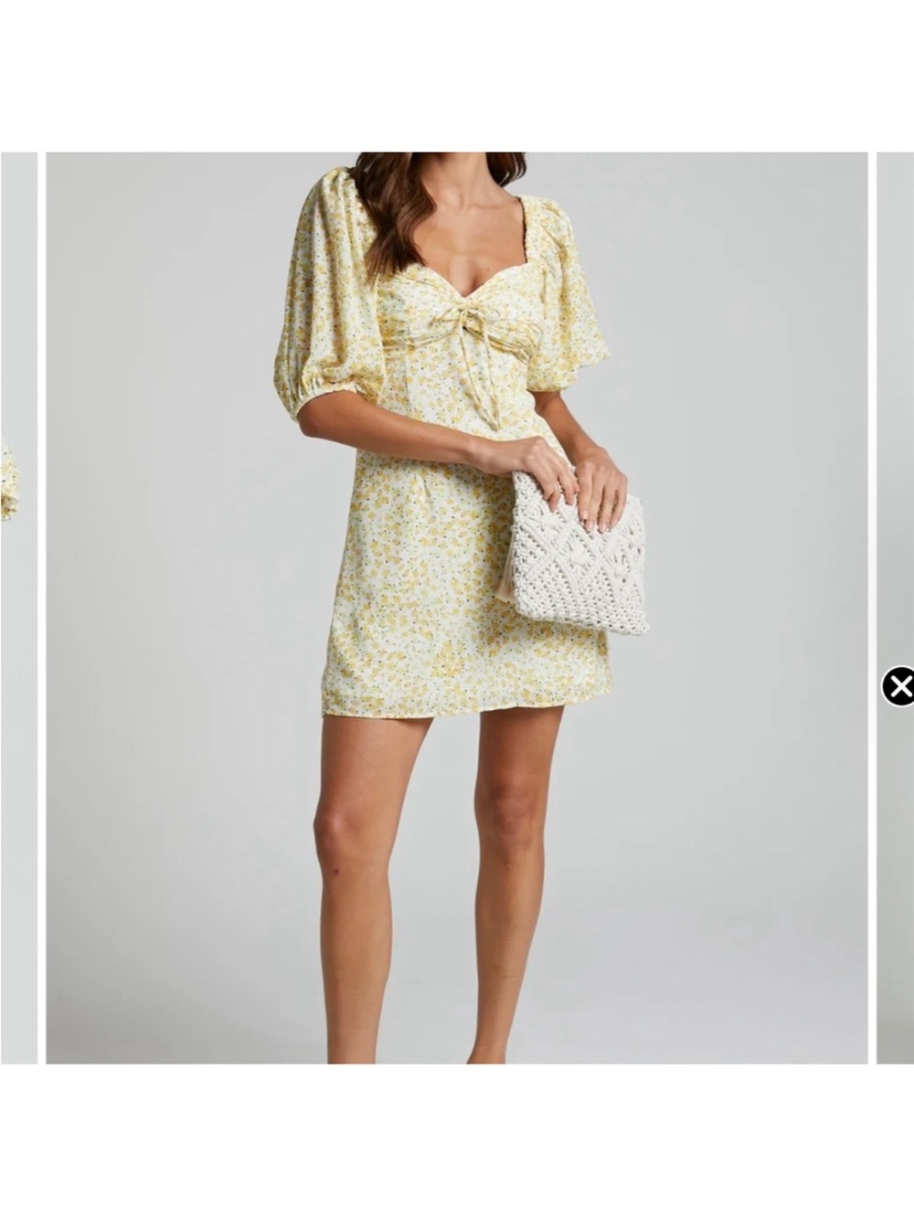 Showpow Yellow Floral Mini Dress
